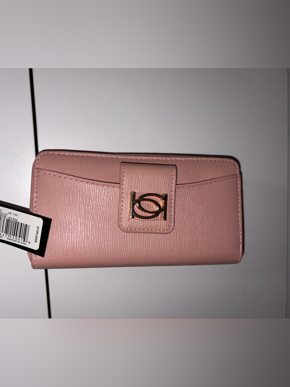 bebe Pink Women's Wallet with Gold Accent